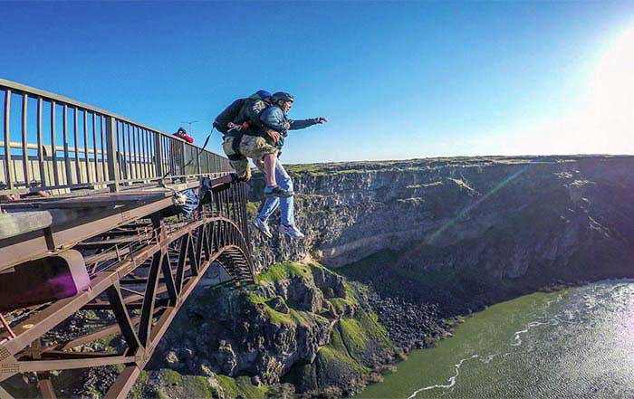 BASE jump off Perrine Bridge in Twin Falls Idaho